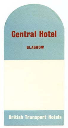 Item #01-0114 Baggage label for Central Hotel. Central Hotel