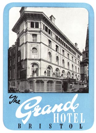 Item #01-0120 Baggage label for Grand Hotel. Grand Hotel.