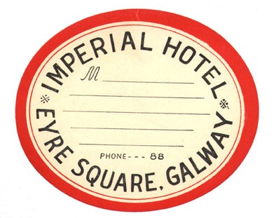 Item #01-0125 Baggage label for Imperial Hotel. Imperial Hotel.