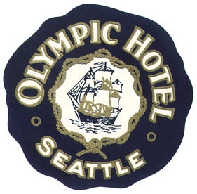 Item #01-0126 Baggage label for Olympic Hotel. Olympic Hotel
