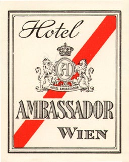 Hotel Ambassador - Baggage Label for Hotel Ambassador