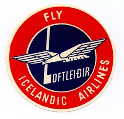Item #01-0133 Baggage label for Loftleidir Icelandic Airlines. Loftleidir Icelandic Airlines.
