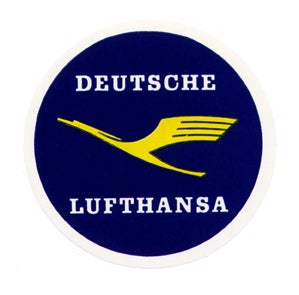 Item #01-0134 Baggage label for Deutsche Lufthansa. Deutsche Lufthansa