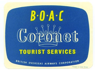 Item #01-0136 Baggage label for BOAC. BOAC.