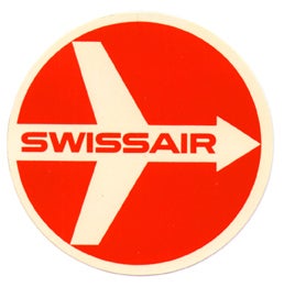 Item #01-0139 Baggage label for Swissair Air Lines. Swissair.