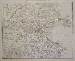 Item #01-0323 The Environs of Dublin Map. B. R. Davies, engraver