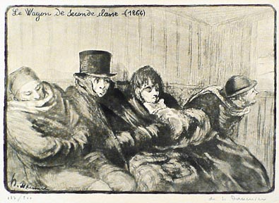 Item #01-0391 Le Wagon de seconde classe. Honoré Daumier.