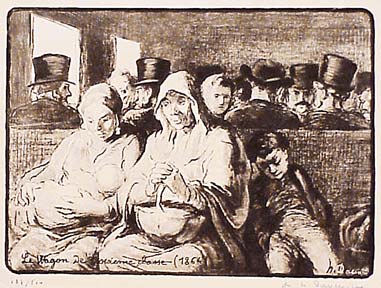 Item #01-0392 Le Wagon de troisième classe. Honoré Daumier.