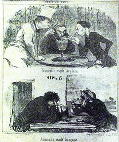 Item #01-0393 Paris qui boit. Nouvelle mode anglaise. Honoré Daumier
