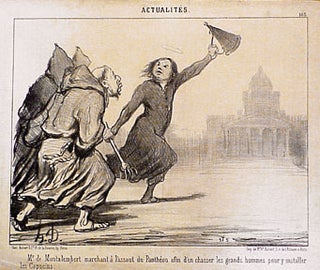 Item #01-0411 Mr. de Montalembert [assaulting the Panthéon]. Honoré Daumier