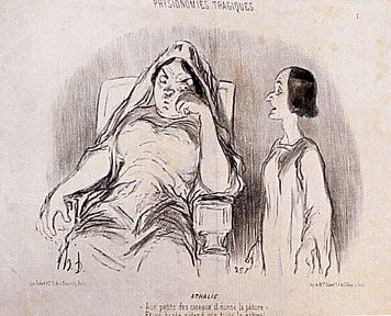 Item #01-0422 Physionomies tragiques. Athalie. Honoré Daumier.