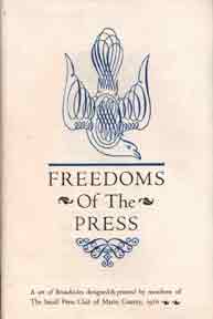 Item #01-0532 Freedoms of the Press. Emily Dickinson, Jefferson, Dostoevski, Benet, Voltaire, Mark Twain.