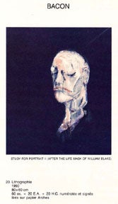 Item #01-0592 Study for Portrait II (After the Life Mask of William Blake) [prospectus]. Francis...