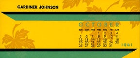 Item #01-0825 Calendar for 1941. Set of Art Deco blotters. Gardiner Johnson