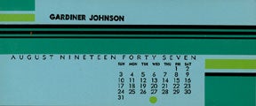 Johnson, Gardiner - Calendar for 1947. Set of Art Deco Blotters