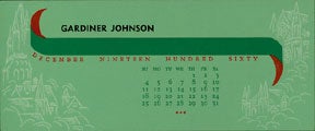 Item #01-0837 Calendar for 1960. Set of Art Deco blotters. Gardiner Johnson