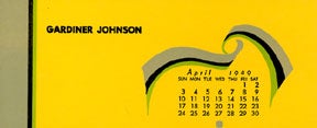 Item #01-0840 Calendar for 1949. Set of Art Deco blotters. Gardiner Johnson
