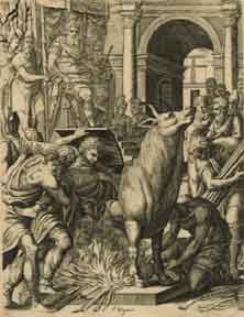 Woeiriot, Pierre - Perillus Condemned to the Bronze Bull by Phalaris