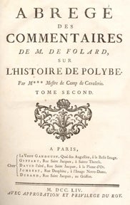 Item #01-1226 Abrégé des Commentaires de M. de Folard, sur l'Histoire de Polybe. Par M*** (le...