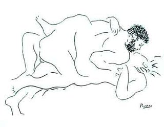 Item #02-0274 Couple Lying Down. Pablo Picasso
