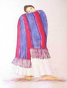 Item #02-0305 Standing Woman with Blanket. R. C. Gorman