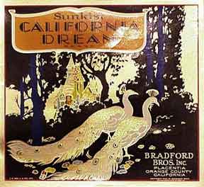 Item #02-0373 Sunkist California Dream [Golden Peacocks]. Bradford Brothers