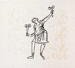Item #02-0454 Young Man Playing Sistrum, from the Hallelujah Miniatures No. 2 Suite without Calligraphy. Ben Shahn.