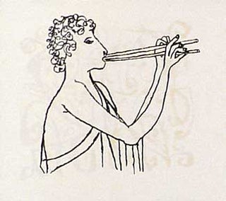 Item #02-0455 Young Man Playing Double Flute, from the Hallelujah Miniatures No. 2 Suite without...