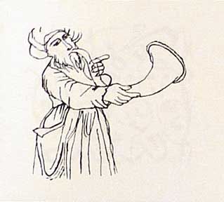 Shahn, Ben - Man Sounding Shofa, from the Hallelujah Miniatures No. 2 Suite without Calligraphy