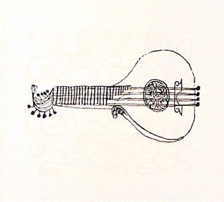 Item #02-0463 Lute, from the Hallelujah Miniatures No. 2 Suite without Calligraphy. Ben Shahn.