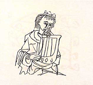 Item #02-0464 Youth with Lyre, from the Hallelujah Miniatures No. 2 Suite without Calligraphy....