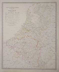 Item #02-0905 Netherlands and Belgium Map. J. Walker, C