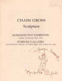 Item #02-0973 Chaim Gross. Sculpture. Chaim Gross.