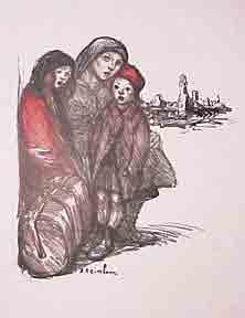 Item #02-1108 Réfugiée de la Meuse avec 2 enfants. Théophile-Alexandre Steinlen