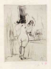 Item #02-1184 Devant sa glace. In Front of her Mirror. Louis Legrand