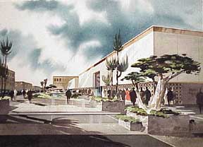 Item #03-0081 Design for a Southern California Shopping Center. Millard Sheets