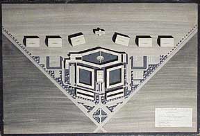 Item #03-0110 Design for Thunderbird Air Field, Southwest Airlines, Glendale, Arizona. Millard Sheets.