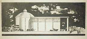 Item #03-0117 Design for a Building with Dome and Frieze. Millard Sheets