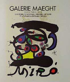 Item #03-0120 Poster for the exhibition “Peintures sur papier, dessins”. Joan Miró.