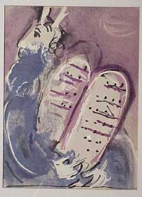 Item #03-0122 Moses holding the Ten Commandments. Marc Chagall.