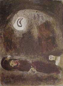 Item #03-0138 Ruth at the feet of Boaz. Marc Chagall
