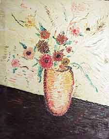 Item #03-0197 Vase with Flowers. Vincent Van Gogh, Influenced by
