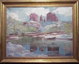 Item #03-0210 Pink mountains in Arizona. Grace May Betts