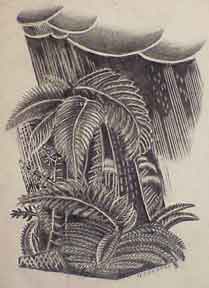 Item #03-0413 Tropical Landscape In Rain. H. Connell