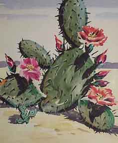 Item #03-0619 Cactus in Bloom. Ramon Price.