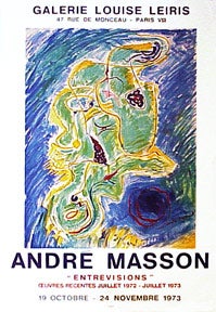 Item #03-0727 André Masson: Entrevisions, œuvres recentes. Juillet 1972-juillet 1973. Gravures. André Masson.