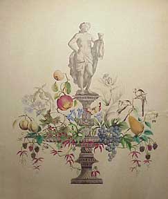 Item #04-0973 Classical figure with fruit. Christoph Castou