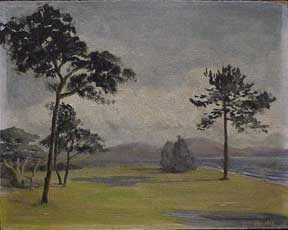 W., F. - Landscape by a Lake