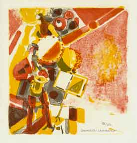 Item #04-1055 Jazz Musicians in Orange and Yellow. Georges Lambert