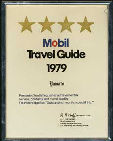 Item #04-1058 4 Star Award for Yamato, San Francisco. Mobil Travel Guide